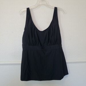 Empetua Black Wire Free Tankini Women Sz 2XL Scoop Neck Adj Straps Padded Plus
